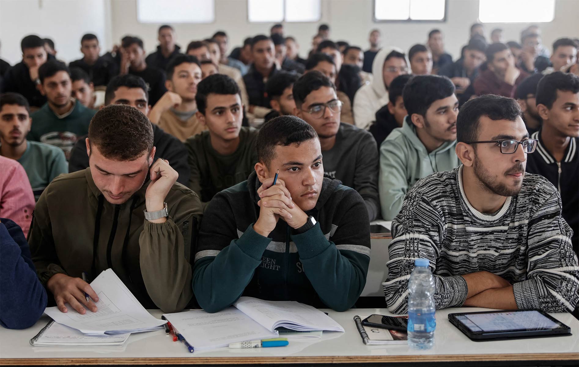 Students attend classes at the Islamic University of Gaza